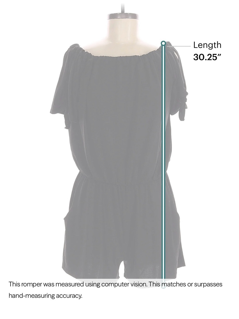 Black Off-Shoulder Short Romper - Picture 4 of 5